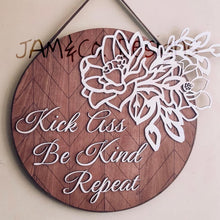 Load image into Gallery viewer, Sapele Chevron Floral Sign