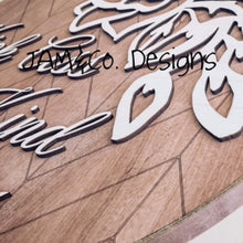 Load image into Gallery viewer, Sapele Chevron Floral Sign